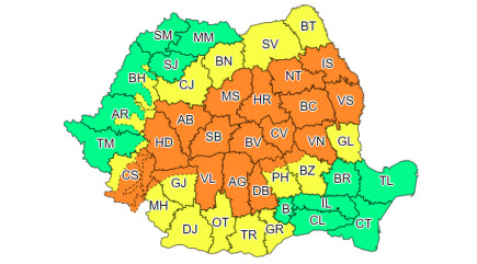 Narancssárga jelzésű viharriasztás van érvényben csütörtök reggelig Erdélyben