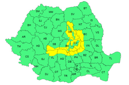 Sárga jelzésű hóriasztás lesz érvényben 11 megyében