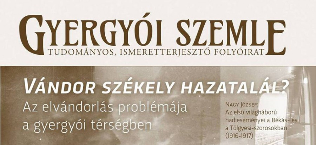 Megjelent a Gyergyói Szemle folyóirat második száma