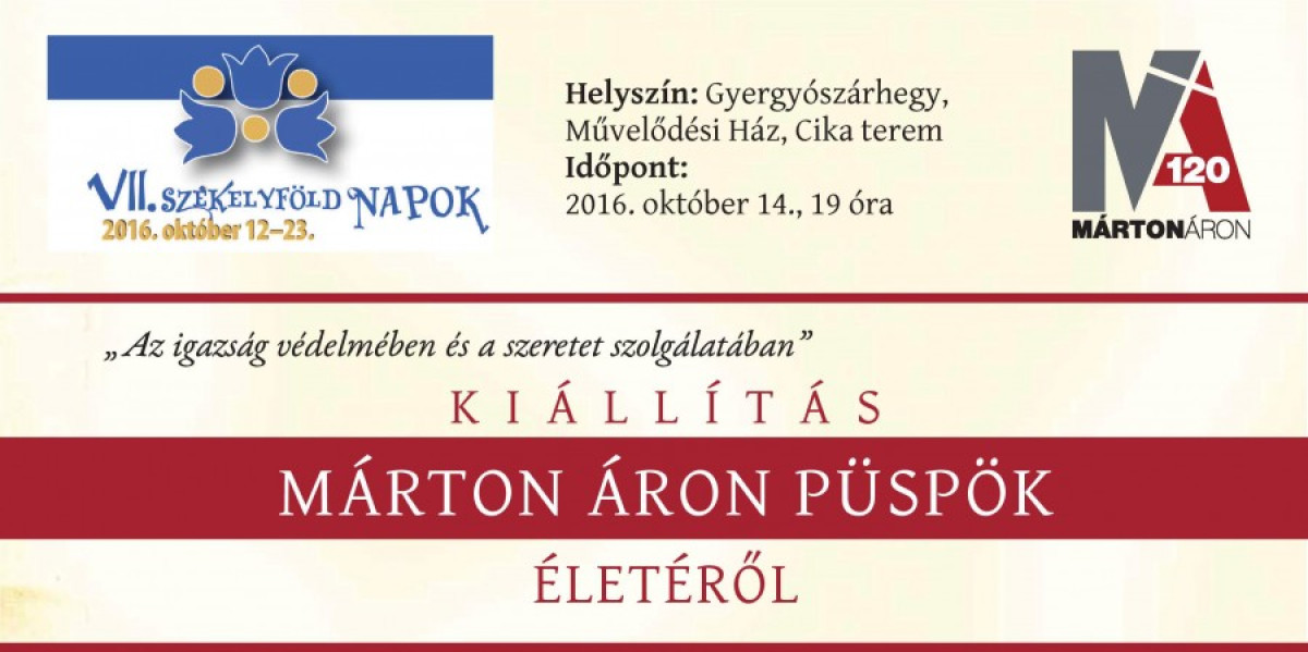 Márton Áron püspök életéről szóló vándorkiállítás Gyergyószárhegyen