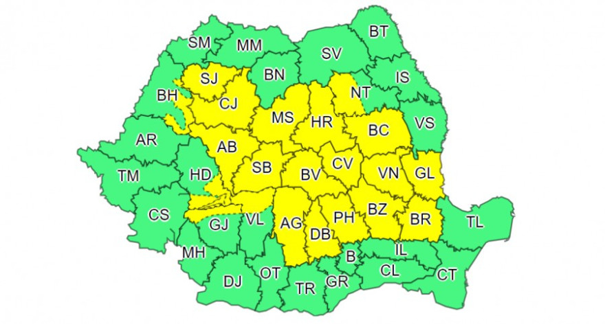 Viharokra figyelmeztető sárga jelzésű riasztást adtak ki 21 megyére