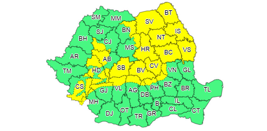 Sárga jelzésű riasztást adtak ki 24 megyére