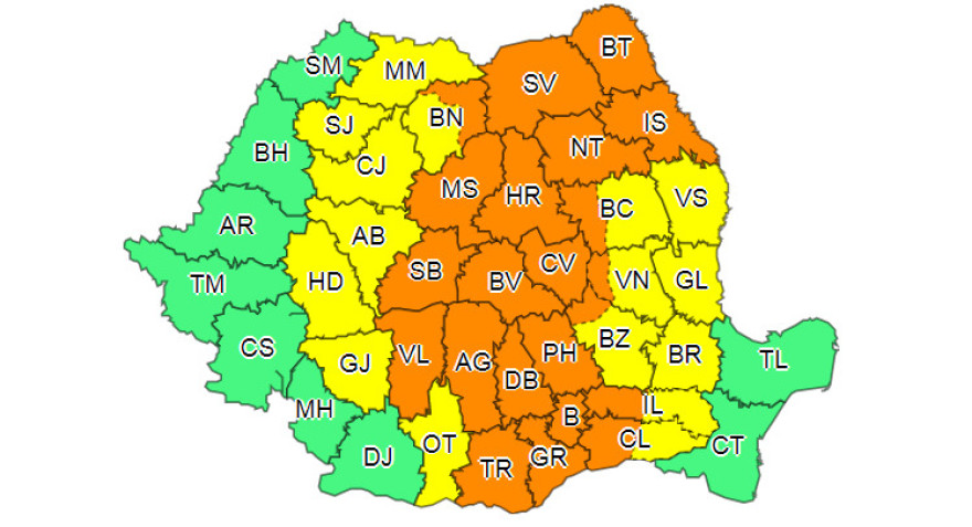 Felhőszakadásokra és viharos szélre vonatkozó másodfokú riasztást adtak ki