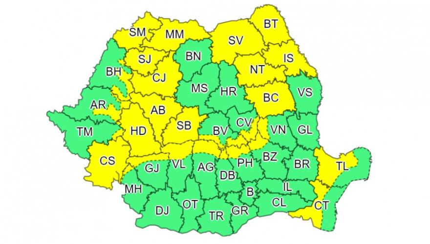 Viharos idő várható az ország 28 megyéjében