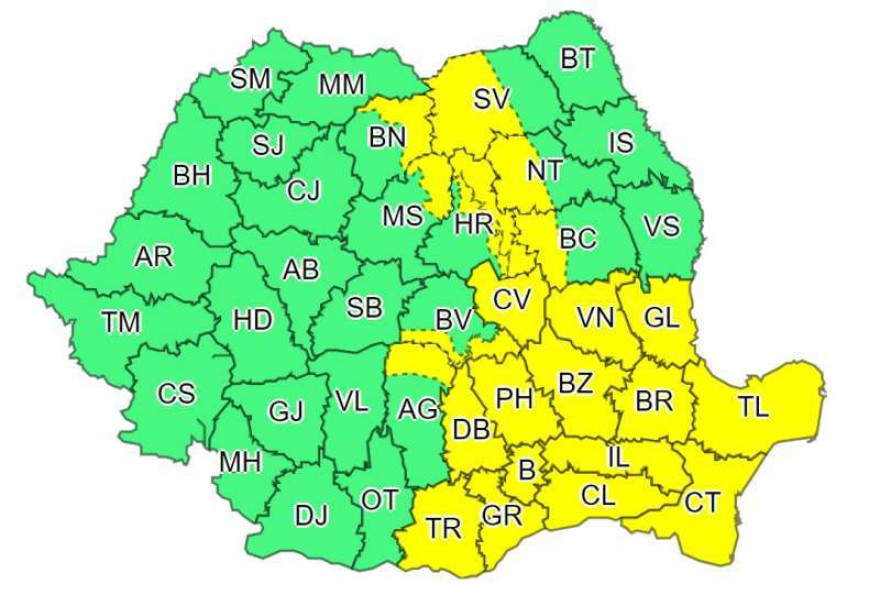 Zivatarokra figyelmeztető sárga riasztást adtak ki 21 megyére és a fővárosra