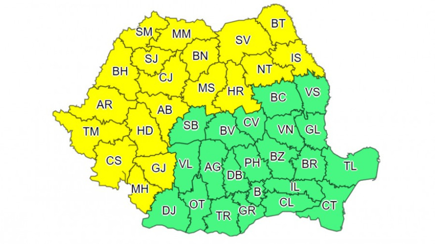 Záporok, zivatarok várhatók az ország tizenkilenc megyéjében