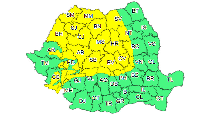 Sárga szélriasztást adtak ki 27 megyére