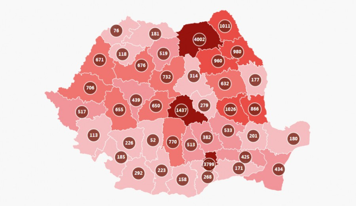 Hargita megyében 1 új esetet regisztráltak az elmúlt 24 órában