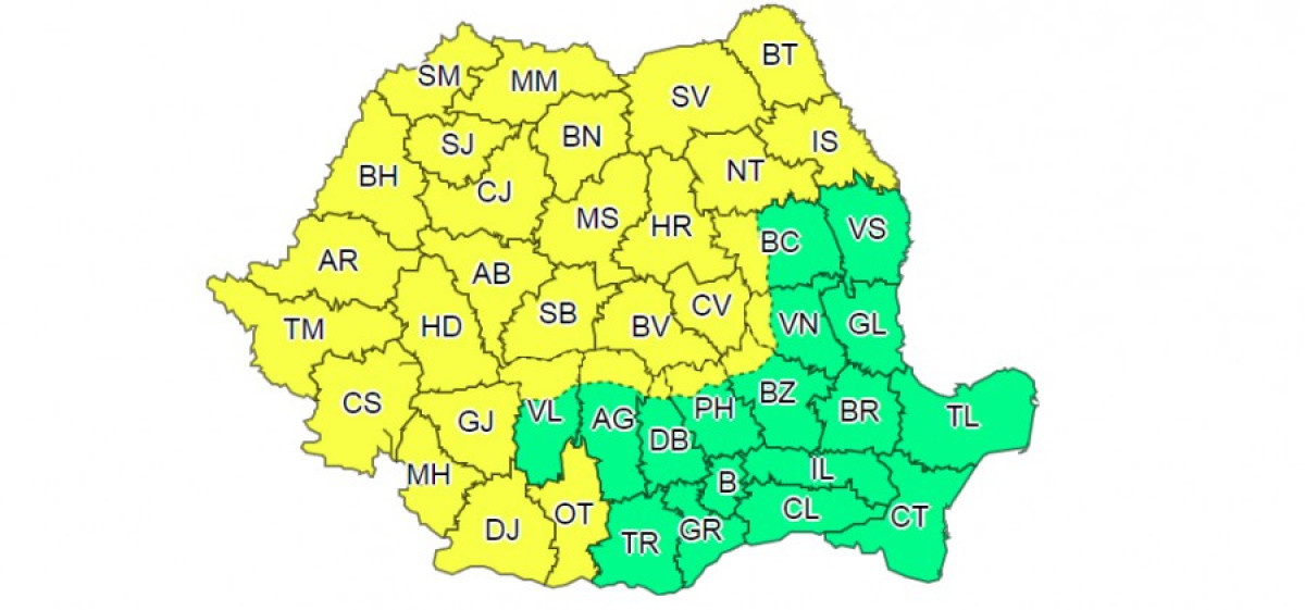 Sárga riasztást adtak ki az ország 32 megyéjére