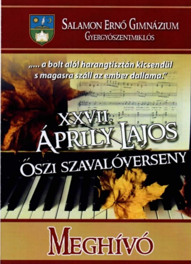 XXVII. Áprily Lajos Őszi Szavalóverseny