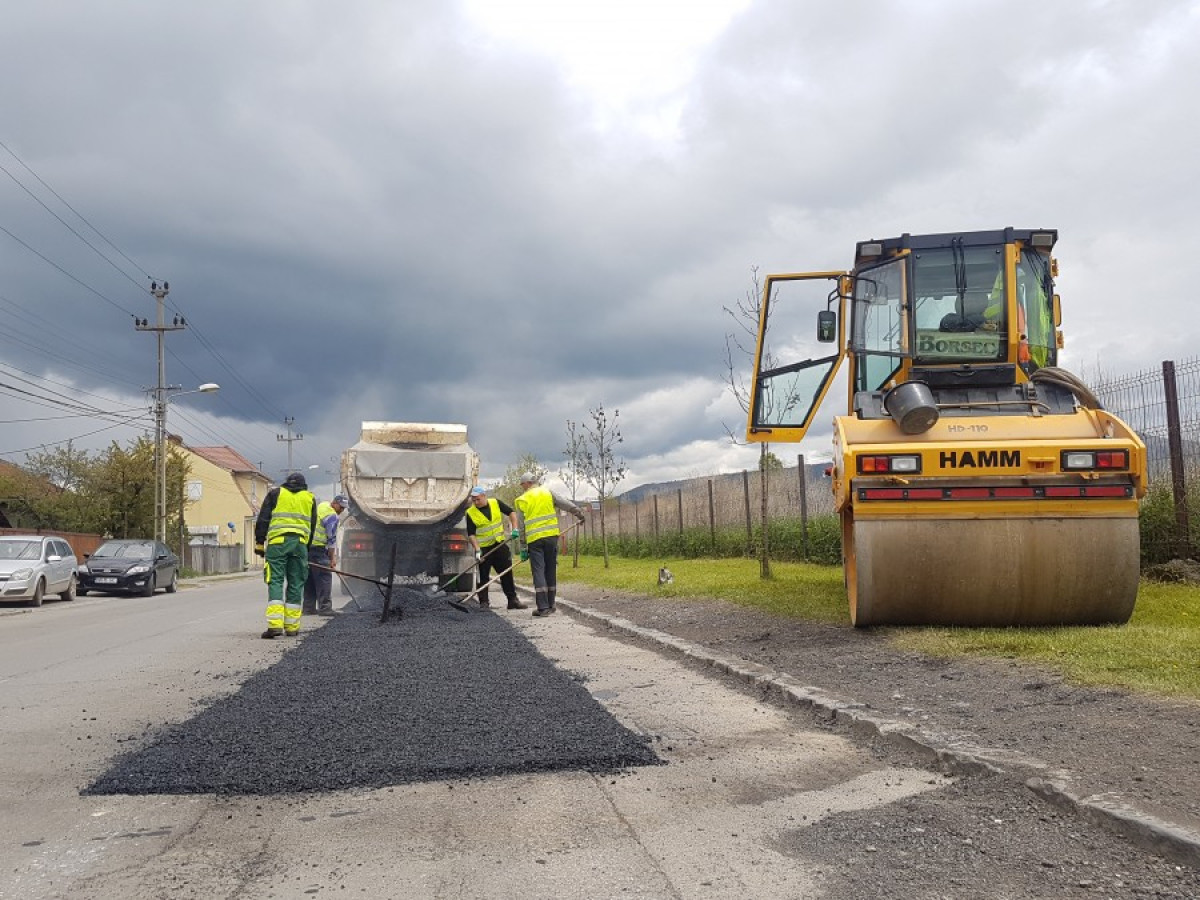 Útjavítási munkálatok Gyergyószentmiklóson